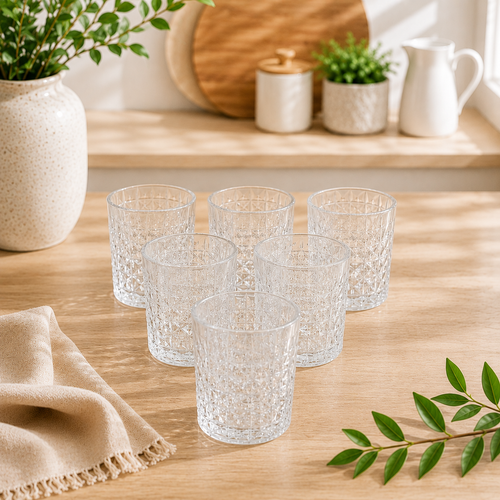 Elegant Textured Glasses Set of 6