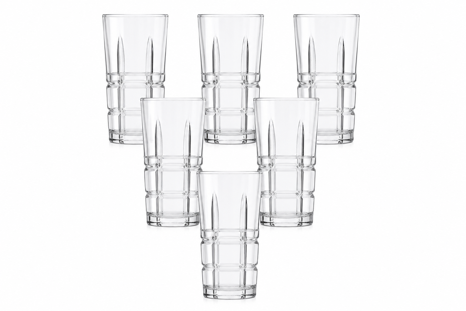Modern Grid Glasses Set of 6