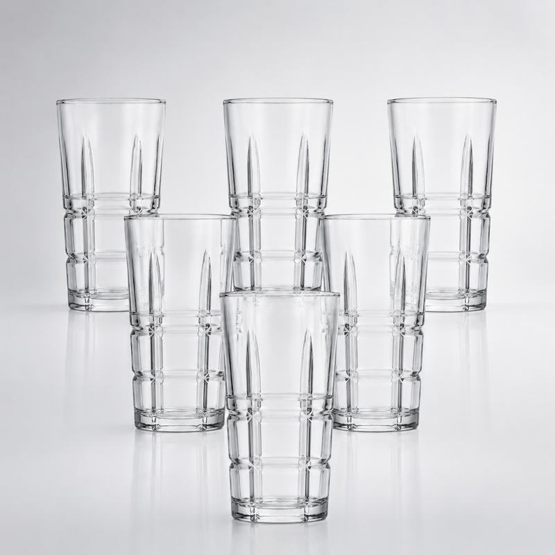 Modern Grid Glasses Set of 6