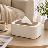 Minimalist Tissue Box Holder with Wooden Top