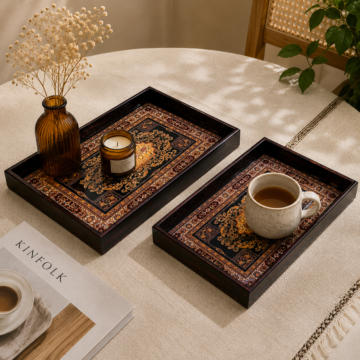 Luxury Iranian Heritage Serving Tray Set