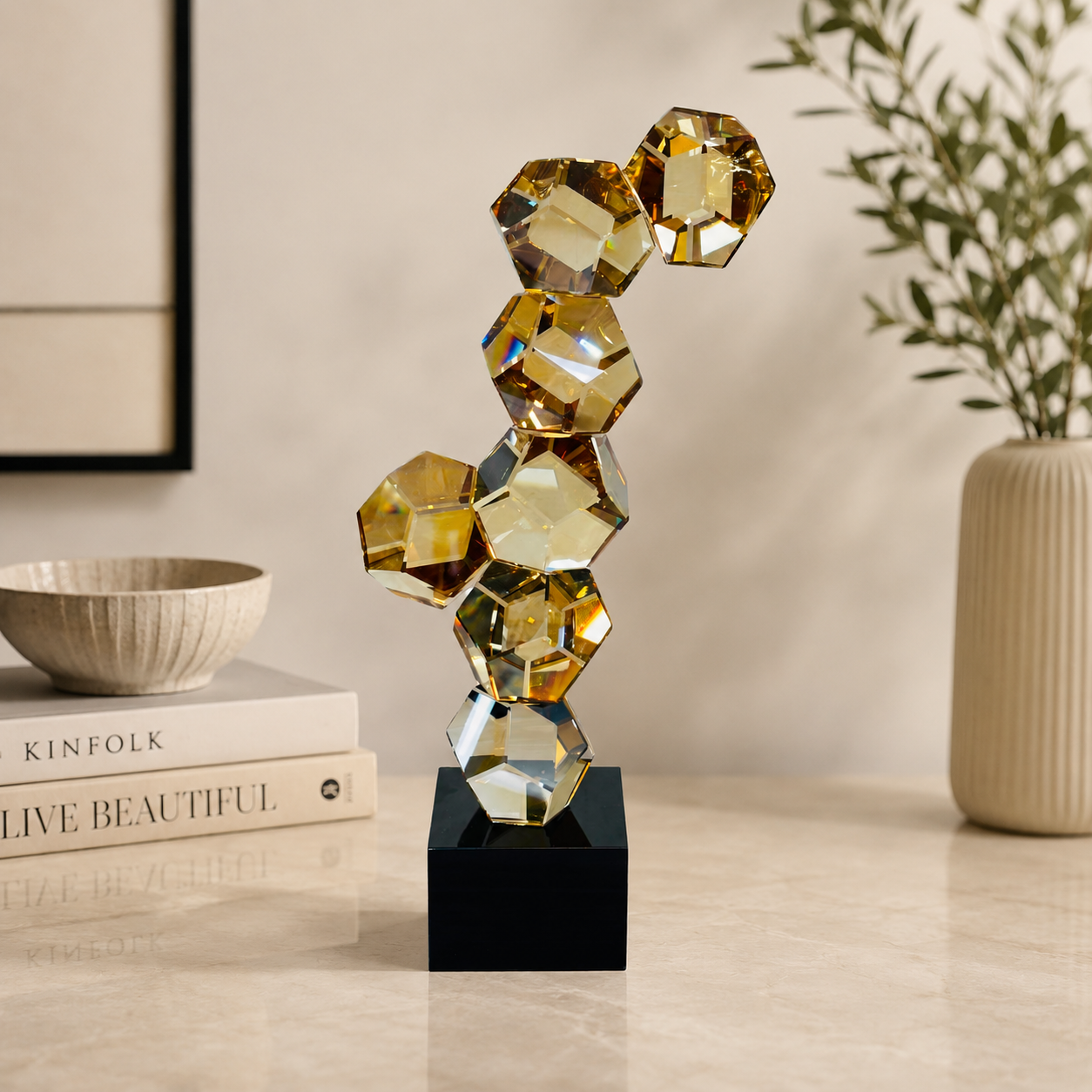 Luxury Geometric Crystal Showpiece
