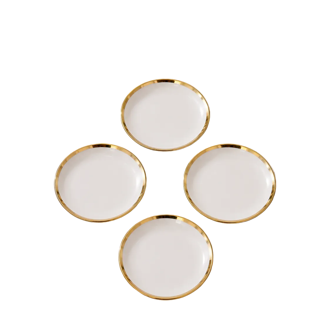 Luxury White & Gold Plate Set – 4 Pieces