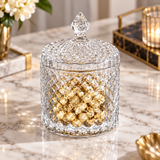 Diamond Cut Glass Candy & Sugar Jar