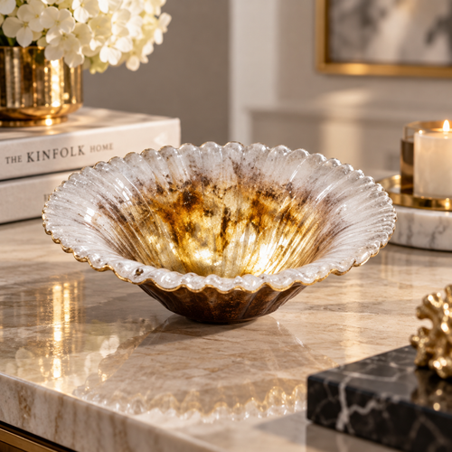 Eternity Brown Leaf Decorative Bowl