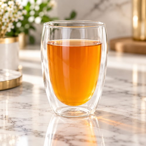 Double-Wall Borosilicate Glass Coffee & Tea Tumbler