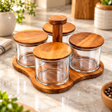 Luxury Jar Set with Wooden Lids