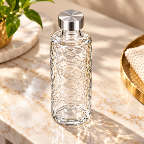Textured Glass Water Bottle Set
