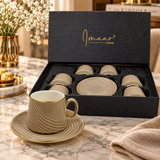Modern Fluted Wave Cup Set 12 Piece