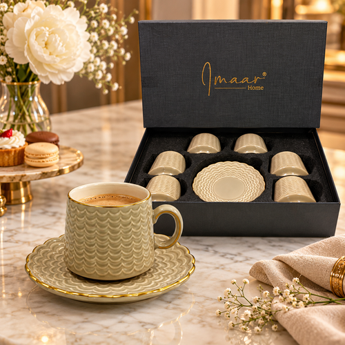 Modern Fish Scaled Coffee Cup Set 12 Piece