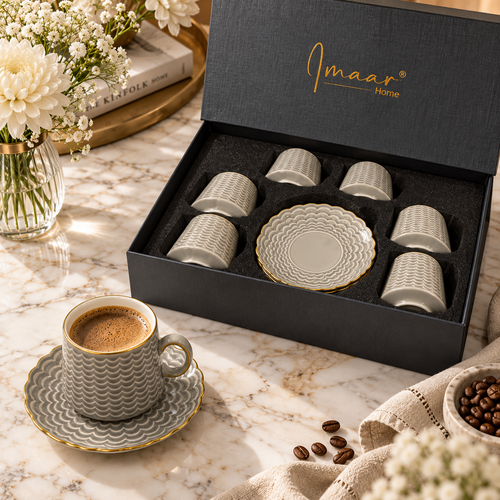Modern Fish Scaled Coffee Cup Set 12 Piece