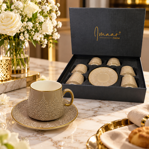 Modern Geometric Pattern Cup Set 12 Piece