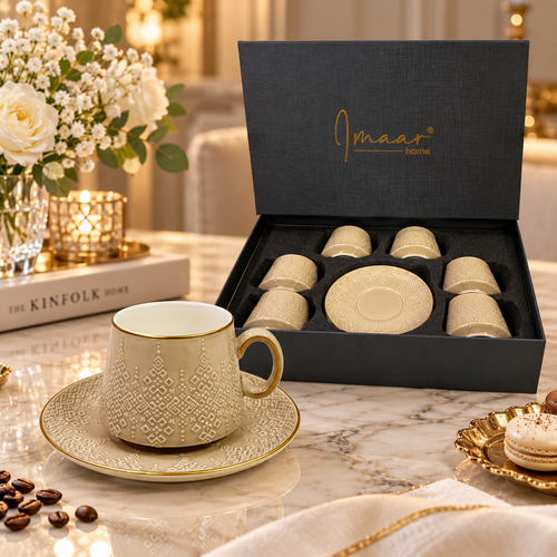 Modern Geometric Pattern Cup Set 12 Piece