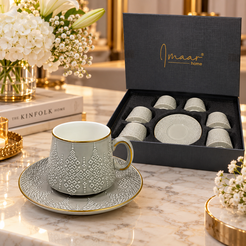 Modern Geometric Pattern Cup Set 12 Piece