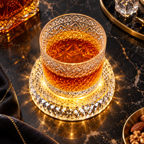 Modern Spinning Crystal Glass Tumbler (300ml)