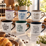 Typography Ceramic Coffee & Tea Mug Set