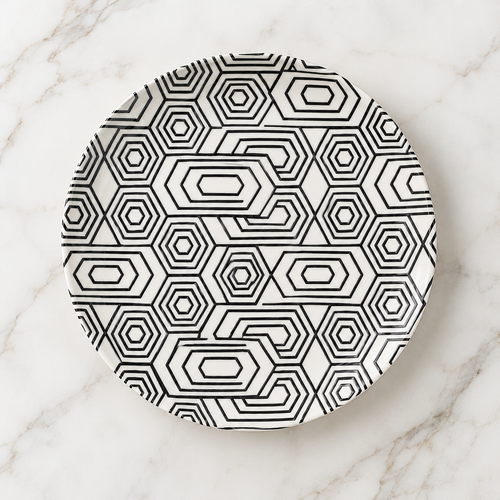 Modern Geometric Bamboo Fiber Coaster Set 4 Piece
