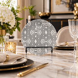 Modern Geometric Bamboo Fiber Coaster Set 4 Piece