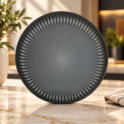 Modern Matte Charcoal Serving Plate Set Of 6