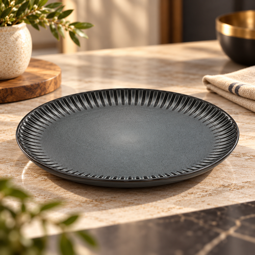 Modern Matte Charcoal Serving Plate Set Of 6