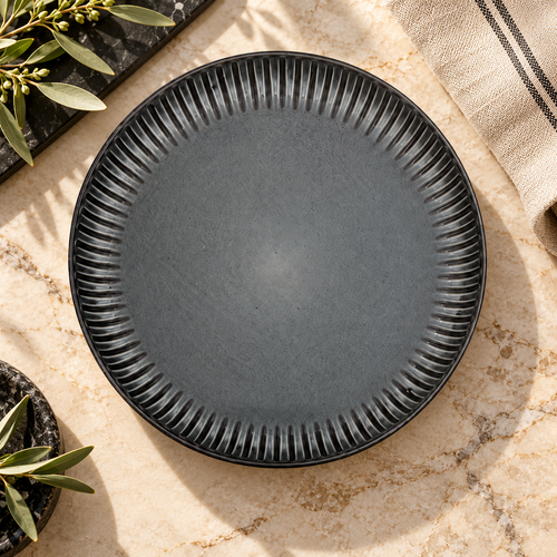 Modern Matte Charcoal Serving Plate Set Of 6