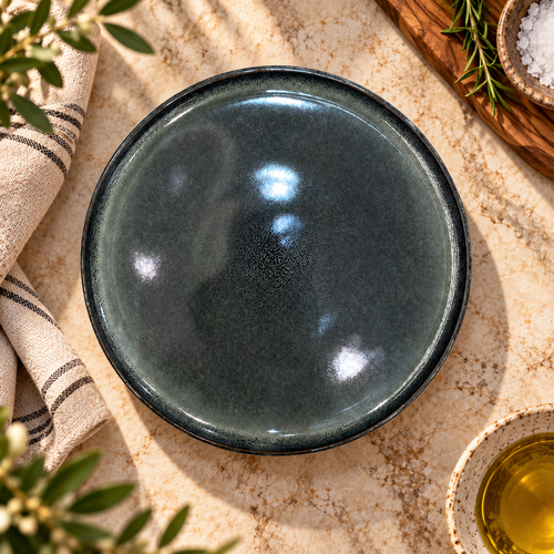 Modern Glossy Reactive Glaze Serving Plate Set Of 6
