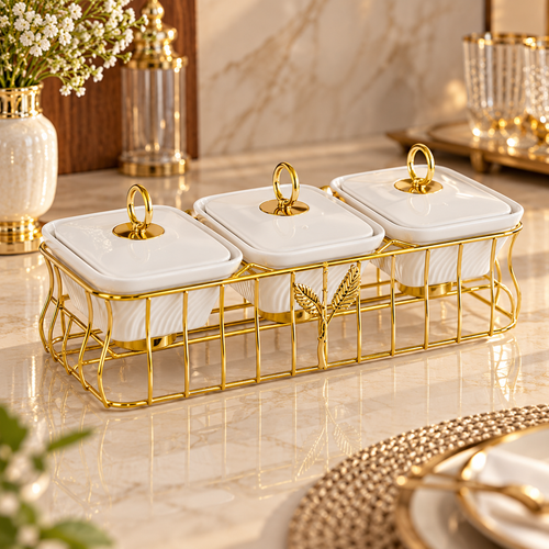 Luxury Ceramic Chafing Serving Set 4 Piece