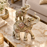 Mother & Baby Elephant Pair Sculpture