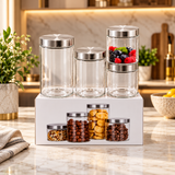 Modern Glass Kitchen Storage Jars Set of 4