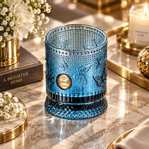 Premium Butterfly Embossed Rotating Glass (250 ML)