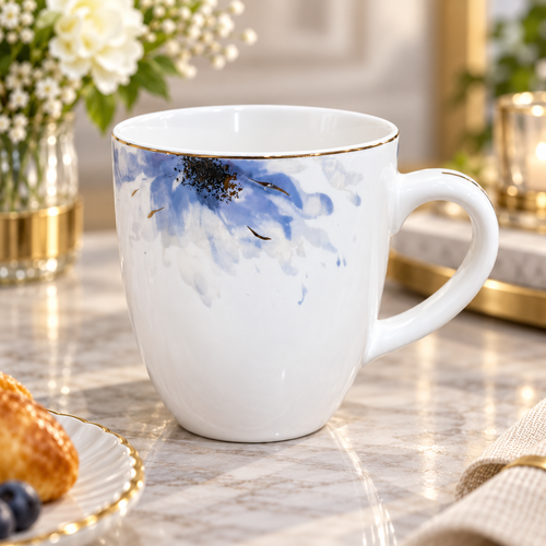 Modern Floral Tea and Coffee Mug 6 Piece Set