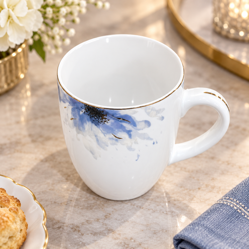 Modern Floral Tea and Coffee Mug 6 Piece Set