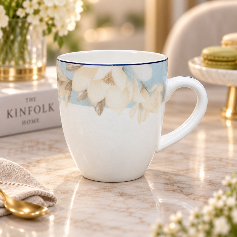 Elegant Floral Tea and Coffee Mug 6 Piece Set