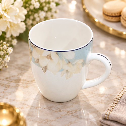 Elegant Floral Tea and Coffee Mug 6 Piece Set