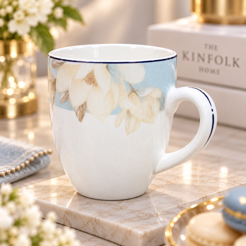 Elegant Floral Tea and Coffee Mug 6 Piece Set