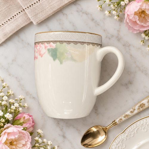 Elegant Ceramic Tea & Coffee Cup Set of 6