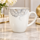 Modern Grey Floral Tea and Coffee Mug 6 Piece