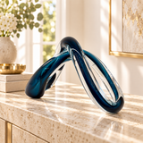 Ocean Blue Twisted Glass Knot Showpiece