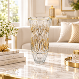 Botanical Petal Cut Crystal Glass Vase