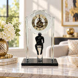 The Thinker Crystal Table Clock