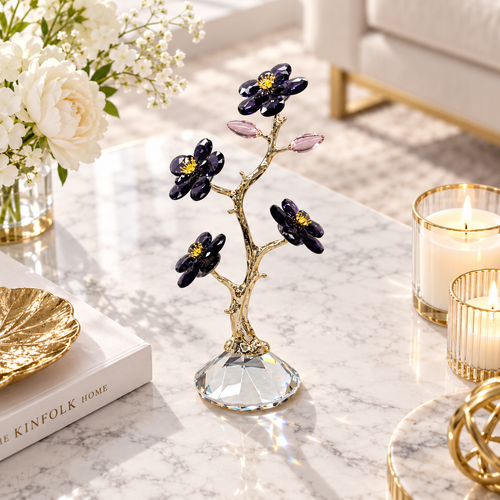 Elegant Crystal Plum Blossom Tree Showpiece