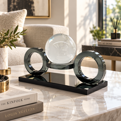 Orb & Ring Architectural Glass Sculpture