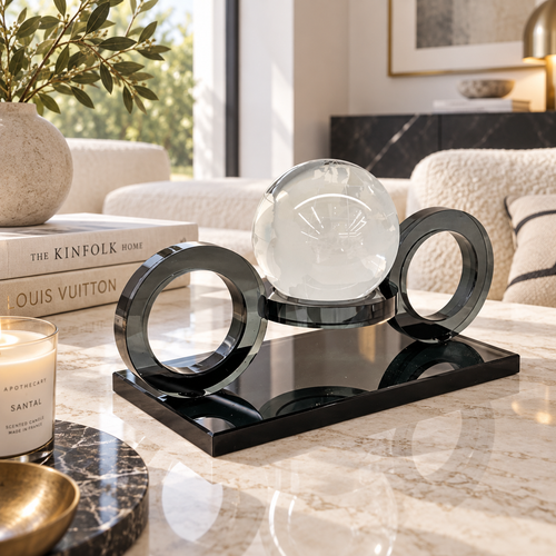 Orb & Ring Architectural Glass Sculpture