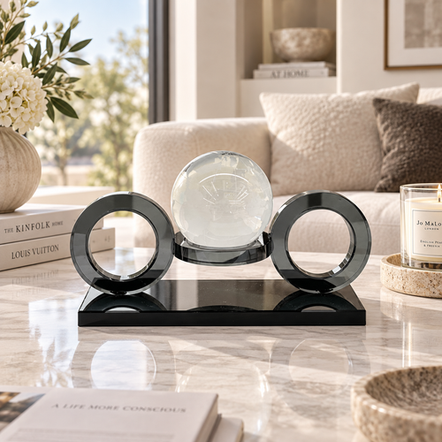 Orb & Ring Architectural Glass Sculpture