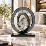 Framed Horse Head Glass Sculpture