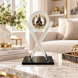 Cross-Pillar Crystal Desk Clock