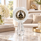 Octagonal Skeleton Movement Crystal Desk Clock