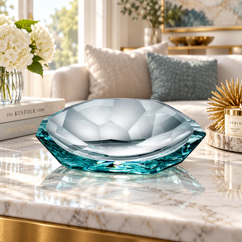 Modernist Aquamarine Tabletop Centerpiece