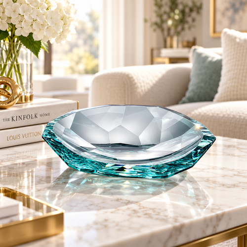 Modernist Aquamarine Tabletop Centerpiece