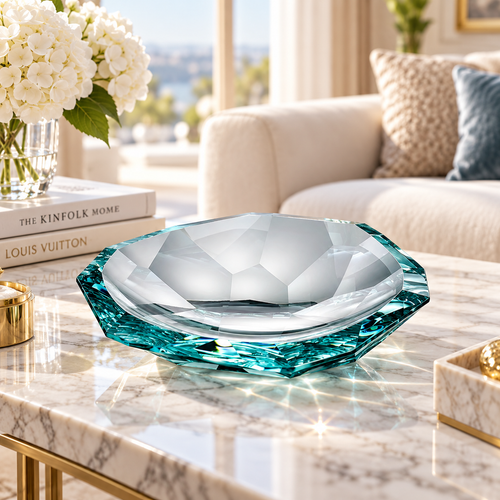 Modernist Aquamarine Tabletop Centerpiece
